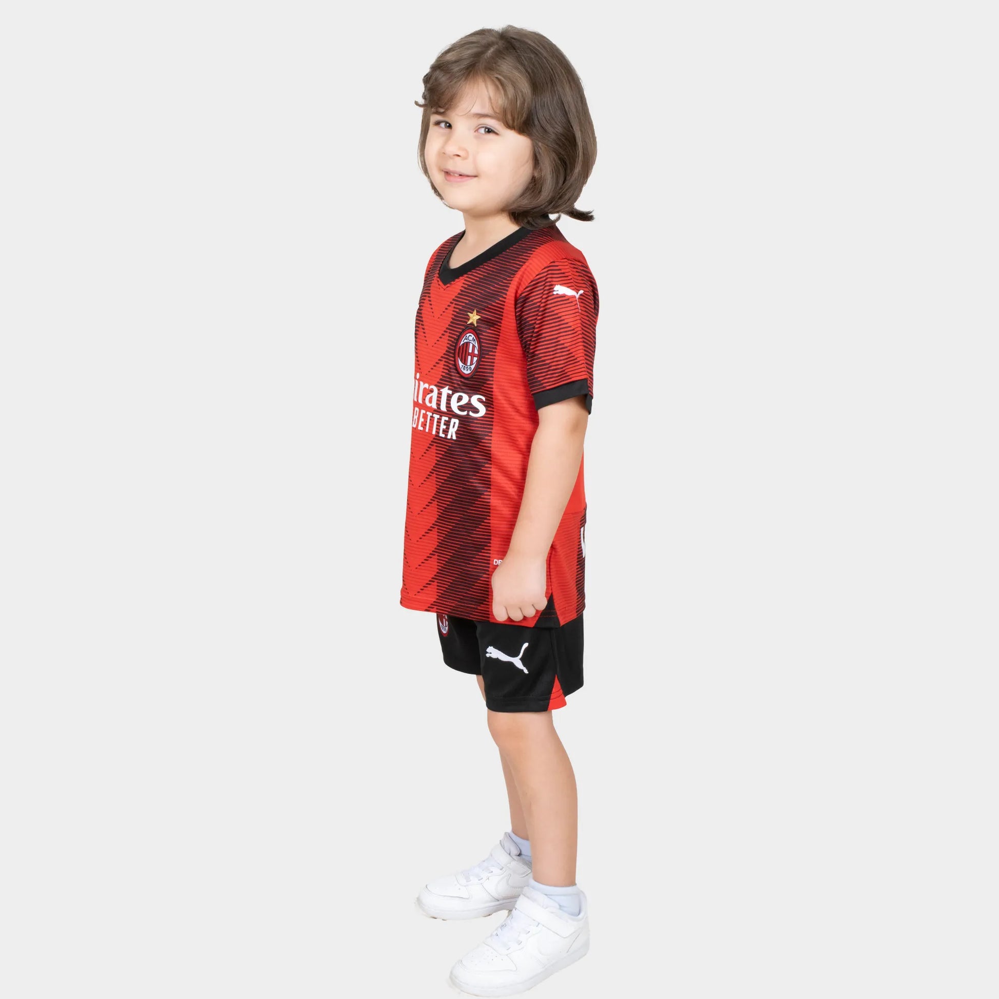 AC Milan 23/24 Home Kit in Red Jersey and Black Shorts