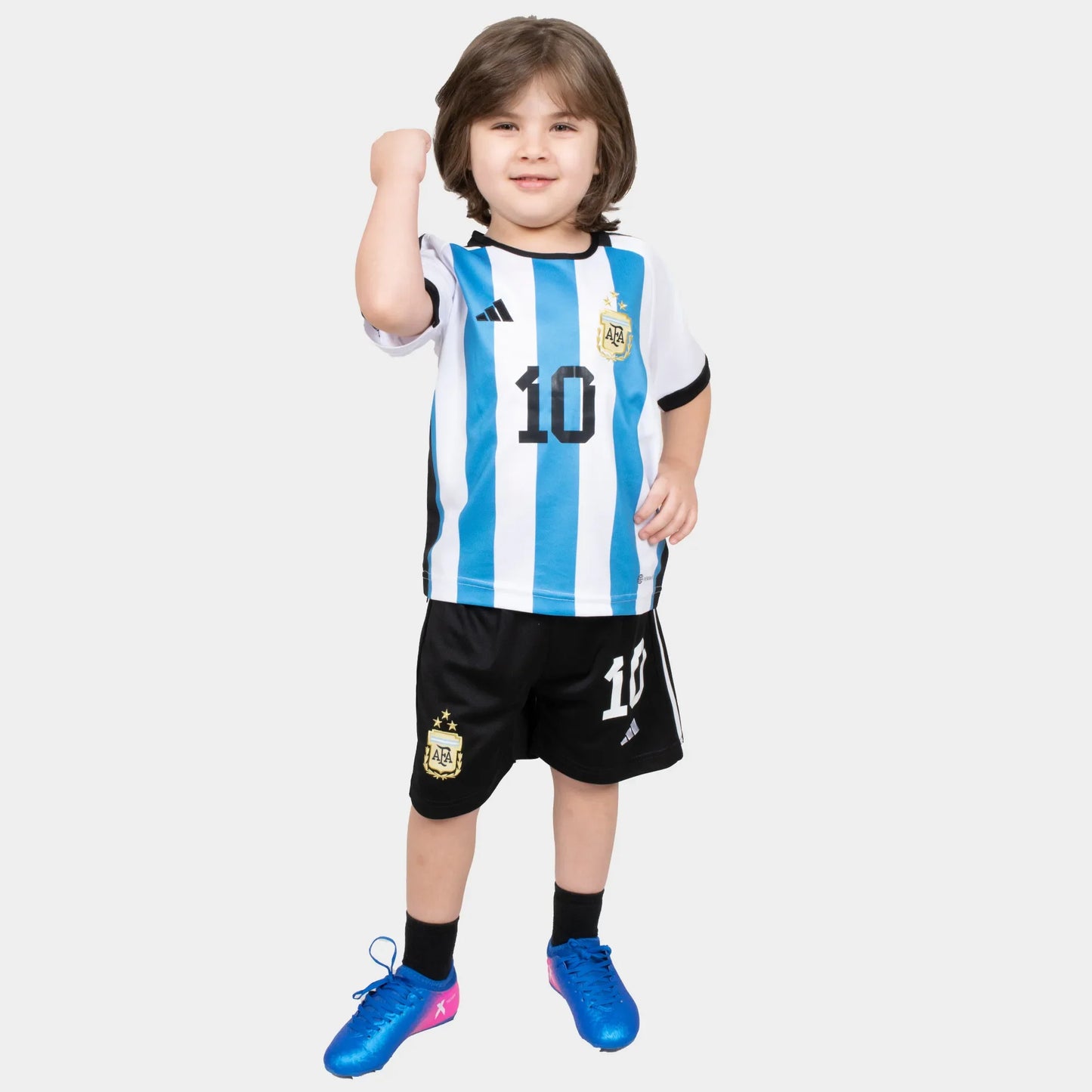 Messi 3 Stars Argentina 22/23 Kids Home Kit