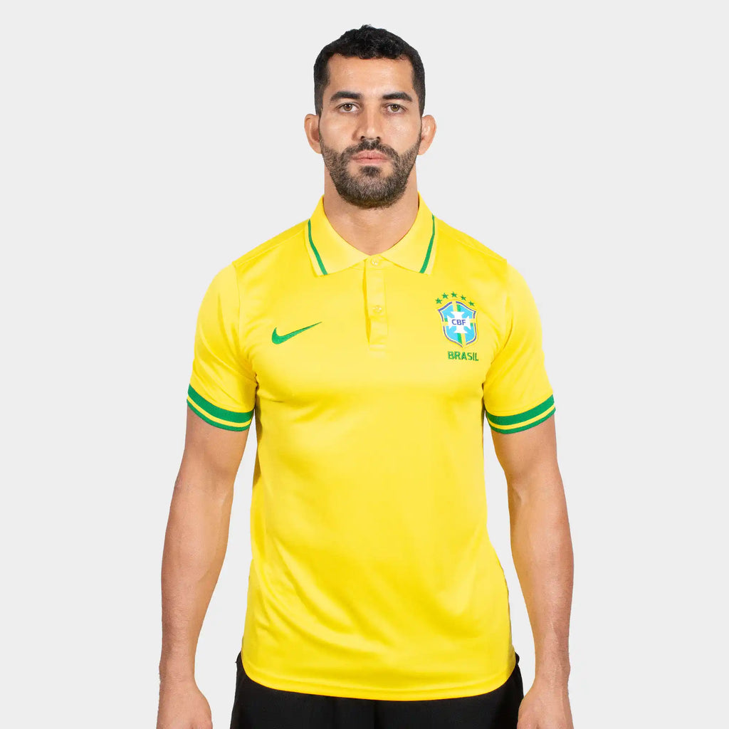 Brazil Men Polo Shirt Yellow