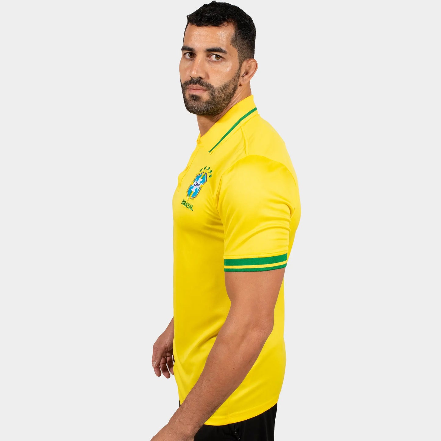 Brazil Men Polo Shirt Yellow