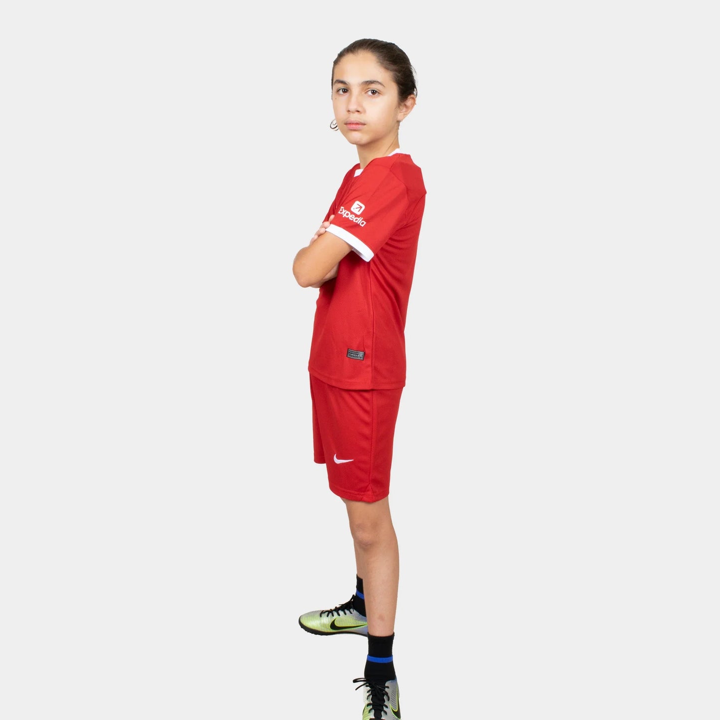 Liverpool Kids Kit Home Season 23/24 Designed By Mitani Store , Regular Fit Jersey Short Sleeves And Round Neck Collar In Red Color